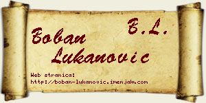 Boban Lukanović vizit kartica